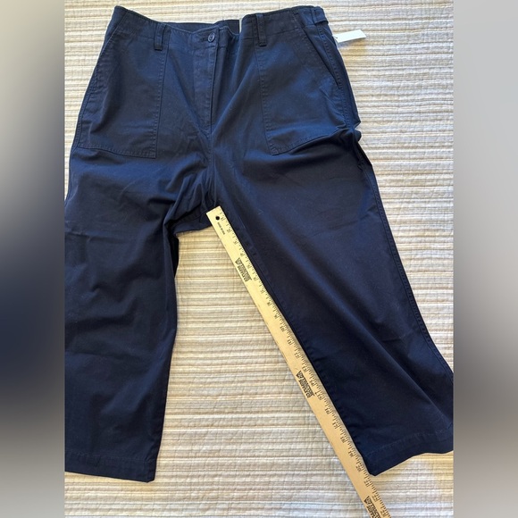 Talbots Women’s High Waist Patch Pocket Crop Pants 16P Petite Navy Blue NWT - Picture 5 of 10